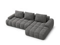 Coltar extensibil dreapta 3 locuri, Linz, Cosmopolitan Design, 275x142x84 cm, catifea, gri