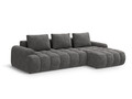 Coltar extensibil dreapta 3 locuri, Linz, Cosmopolitan Design, 275x142x84 cm, catifea, gri