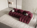 Coltar extensibil dreapta 3 locuri, Linz, Cosmopolitan Design, 275x142x84 cm, tesatura structurata, bordo