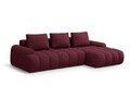 Coltar extensibil dreapta 3 locuri, Linz, Cosmopolitan Design, 275x142x84 cm, tesatura structurata, bordo