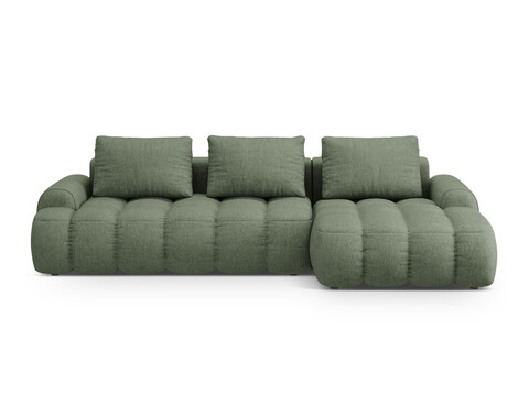 Coltar extensibil dreapta 3 locuri, Linz, Cosmopolitan Design, 275x142x84 cm, tesatura structurata, verde oliv inchis