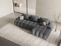 Coltar extensibil dreapta 3 locuri, Linz, Cosmopolitan Design, 275x142x84 cm, tesatura structurata, gri