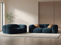 Canapea 3 locuri, Loretto, Cosmopolitan Design, 210x100x68 cm, catifea, albastru petrol inchis