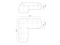 Coltar simetric 4 locuri, Loretto, Cosmopolitan Design, 250x250x68 cm, catifea, bej deschis