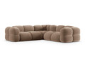 Coltar simetric 4 locuri, Loretto, Cosmopolitan Design, 250x250x68 cm, catifea, bej inchis