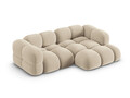 Coltar dreapta 3 locuri, Loretto, Cosmopolitan Design, 250x147x68 cm, catifea, bej deschis