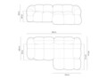 Coltar dreapta 3 locuri, Loretto, Cosmopolitan Design, 250x147x68 cm, catifea, bej deschis
