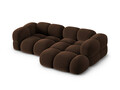 Coltar dreapta 3 locuri, Loretto, Cosmopolitan Design, 250x147x68 cm, catifea, ciocolata
