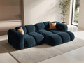 Coltar dreapta 3 locuri, Loretto, Cosmopolitan Design, 250x147x68 cm, catifea, albastru petrol inchis