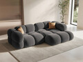 Coltar dreapta 3 locuri, Loretto, Cosmopolitan Design, 250x147x68 cm, catifea, gri