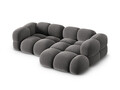 Coltar dreapta 3 locuri, Loretto, Cosmopolitan Design, 250x147x68 cm, catifea, gri