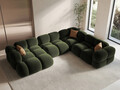 Coltar panoramic dreapta 5 locuri, Loretto, Cosmopolitan Design, 345x250x68 cm, catifea, verde