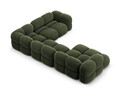 Coltar panoramic dreapta 5 locuri, Loretto, Cosmopolitan Design, 345x250x68 cm, catifea, verde
