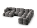 Coltar panoramic dreapta 5 locuri, Loretto, Cosmopolitan Design, 345x250x68 cm, catifea, gri