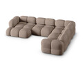 Coltar panoramic dreapta 5 locuri, Loretto, Cosmopolitan Design, 345x250x68 cm, tesatura structurata, cappuccino