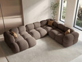 Coltar panoramic dreapta 5 locuri, Loretto, Cosmopolitan Design, 345x250x68 cm, tesatura structurata, cappuccino