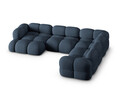 Coltar panoramic dreapta 5 locuri, Loretto, Cosmopolitan Design, 345x250x68 cm, tesatura structurata, albastru inchis