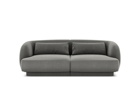 Canapea 2 locuri, Tulum, Cosmopolitan Design, 180x90x70 cm, catifea, gri deschis