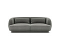 Canapea 2 locuri, Tulum, Cosmopolitan Design, 180x90x70 cm, catifea, gri deschis