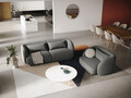 Canapea 2 locuri, Tulum, Cosmopolitan Design, 180x90x70 cm, catifea, gri deschis