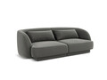 Canapea 2 locuri, Tulum, Cosmopolitan Design, 180x90x70 cm, catifea, gri deschis