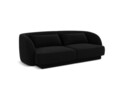 Canapea 2 locuri, Tulum, Cosmopolitan Design, 180x90x70 cm, catifea, negru