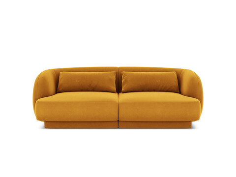 Canapea 2 locuri, Tulum, Cosmopolitan Design, 180x90x70 cm, catifea, galben