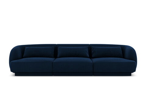 Canapea 3 locuri, Tulum, Cosmopolitan Design, 255x90x70 cm, catifea, albastru regal