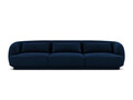 Canapea 3 locuri, Tulum, Cosmopolitan Design, 255x90x70 cm, catifea, albastru regal