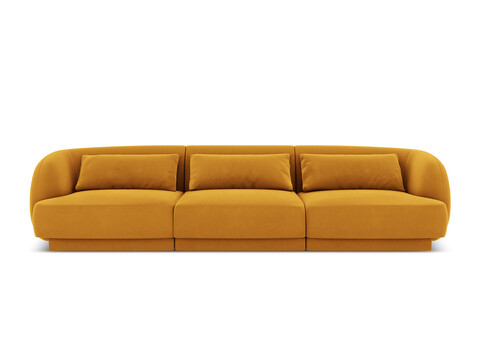 Canapea 3 locuri, Tulum, Cosmopolitan Design, 255x90x70 cm, catifea, galben
