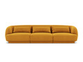Canapea 3 locuri, Tulum, Cosmopolitan Design, 255x90x70 cm, catifea, galben