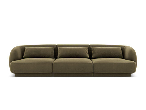 Canapea 3 locuri, Tulum, Cosmopolitan Design, 255x90x70 cm, catifea, verde