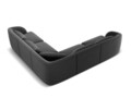 Coltar reversibil 5 locuri, Tulum, Cosmopolitan Design, 255x255x70 cm, catifea, gri