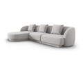 Coltar stanga 4 locuri, Tulum, Cosmopolitan Design, 255x156x70 cm, tesatura chenille, gri deschis