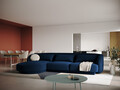 Coltar stanga 4 locuri, Tulum, Cosmopolitan Design, 255x156x70 cm, catifea, albastru regal