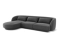 Coltar stanga 4 locuri, Tulum, Cosmopolitan Design, 255x156x70 cm, catifea, gri