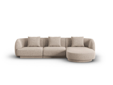 Coltar dreapta 4 locuri, Tulum, Cosmopolitan Design, 255x156x70 cm, tesatura chenille, bej