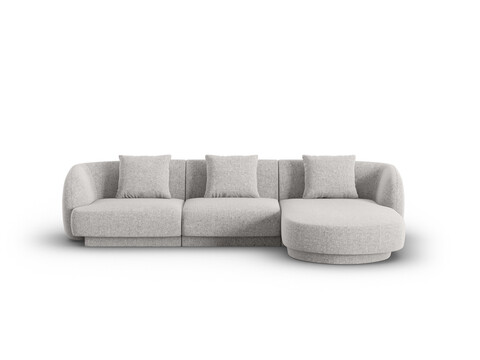 Coltar dreapta 4 locuri, Tulum, Cosmopolitan Design, 255x156x70 cm, tesatura chenille, gri deschis