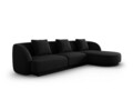 Coltar dreapta 4 locuri, Tulum, Cosmopolitan Design, 255x156x70 cm, tesatura chenille, negru
