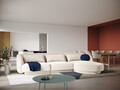 Coltar dreapta 4 locuri, Tulum, Cosmopolitan Design, 255x156x70 cm, catifea, bej deschis
