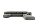 Coltar panoramic dreapta 6 locuri, Tulum, Cosmopolitan Design, 330x255x70 cm, catifea, gri deschis