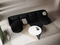 Coltar panoramic 5 locuri, Tulum, Cosmopolitan Design, 330x156x70 cm, catifea, negru