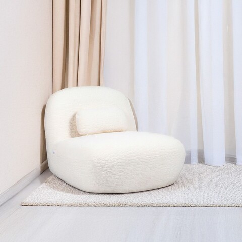 Fotoliu Nordvik, Homla, 87x82x74 cm, MDF/poliester, ecru