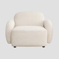 Fotoliu Helmi, Homla, 108x87x73 cm, MDF/metal/poliester, ecru
