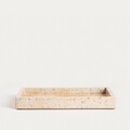 Tava decorativa Marmuri, Homla, 25x15x3 cm, marmura, bej