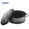Semioala ovala cu capac Marble Grey, Cooking by Heinner, 33x26.5x11.5 cm, fonta emailata, gri