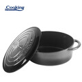 Semioala ovala cu capac Marble Grey, Cooking by Heinner, 37x29x15 cm, fonta emailata, gri