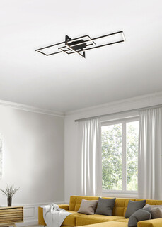 Negru mat, Plafoniera 100x40x11.5 cm