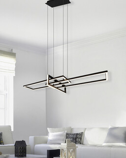 Negru mat, Lustra 110x40x150 cm