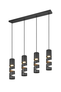 Negru mat, Lustra 80x9x150 cm